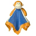 Mary Meyer Organic Monkey Baby Blanket - Blue/ Orange (15"x15")