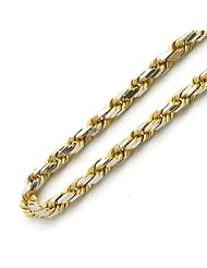 14K Gold 3mm Italian Rope Chain Necklaces ( Available Length 16", 18", 20", 22", 24")