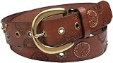 Fossil Belt - Floral Grommets (Color: Brown)