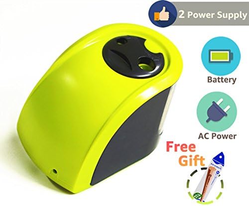 Electric and Battery Operated Pencil Sharpener With Double Hole for Kids and Adult, Ideal For Home,Office and School, bonus of 12 Wood-Case Pencils