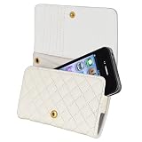 Leather Cell Phone Wallet Case, White