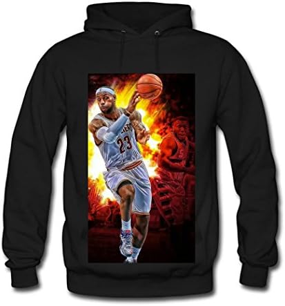 QILEI Fashion Printing Customized LeBron James Men's Classic Hoodie Sweatshirt X-Large Black
