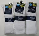 Diabetic Socks, Ultra Light, 12pair, Crew/White Size 10-13