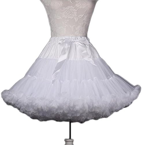 SoAyle Women's Ballet Skirt Solid Color Party Dance Tutu Pettiskirts (white)