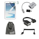 EEEKit Starter Kit for Samsung Galaxy Note 8.0 GT-N5110, 3 Pack Crystal Clear Touch Screen Protector Film Guard Cover Saver + Micro USB B male to USB A Female OTG Cable Adapter + Spring USB 2.0 Micro B to B Data Charging Cable + MHL Micro USB Port to HDMI Adapter Cable Converter + EEEKit Protective Accessory Storage Pouch(6.5*4 inch)