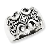 Sterling Silver Antiqued Gothic Ring - Size 11 - JewelryWeb