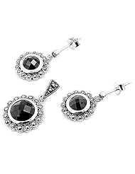 Sterling Silver Set With Marcasite - Rhodium