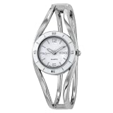 BONGO Women's BG2151 Epoxy Bezel White Dial Metal Bangle Watch