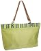 Prezzo Microfiber Wide Striped Tote,Green,one size
