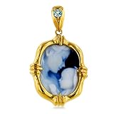 14K Yellow Gold New Arrival Oval Cameo Pendant