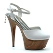 6 Inch Sexy High Heel Shoes Platform Sandals Closed Toe White