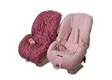 TODDLER CAR SEAT COVER PINK COCOA DAMASK & PINK MINKY DOT car seats covers