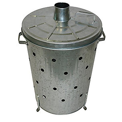 Home Discount 90l Litre Incinerator Galvanised Metal Garden Fire Bin Dustin Rubbish Waste Burner