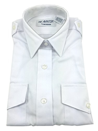 Van Heusen Women's Aviator Pilot Shirt - Short Sleeve, White
