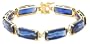 10k Yellow Gold Lab-Created Blue Sapphire Bracelet, 7 1/4"