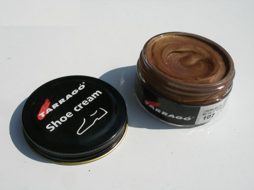 Tarrago Shoe Cream No. 107 Bronze 50 ml (1 jar) with Screw on Foam Applicator Holder Top