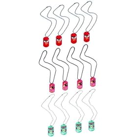  Angry Birds Exclusive Wholesale Lot of 12 Dog Tags Necklace Accessories / 4 Red Bird , 4 Green Pig & 4 Pink All-star