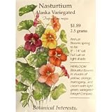 Alaska Variegated Nasturtium Heirloom Seeds 25 Seeds