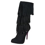 Sergio Zelcer Women's Craft Knee High Heel Fringe Boot