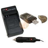 CANON CB-2LV Equivalent External AC/DC Charger for NB-4L Battery used with PowerShot SD750 / SD780 / SD940 / SD960 / SD1000 / SD1100 IS and More Digital Cameras- Package Includes 4-in-1 Memory
