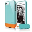 elago S5 Glide Case for iPhone 5 + Extra Bottom Clip + Front Protection Film + Back Protection Film included - Full Retail Packaging (Coral Blue)