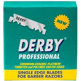 100 lames de rasoir DERBY PROFESSIONELLES � simple tranchant !