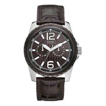 Indovina - W11596G1 - Navigazione - Ladies Watch - analogico al quarzo - Brown Dial - Cinturino in pelle marrone Guess - W11596G1 - Navigate - Montre Femme - Quartz Analogique - Cadran Marron - Bracelet Cuir Marron
