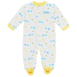 Carters Mommy Loves Me Footed Coverall - yellow/white, 3 months
