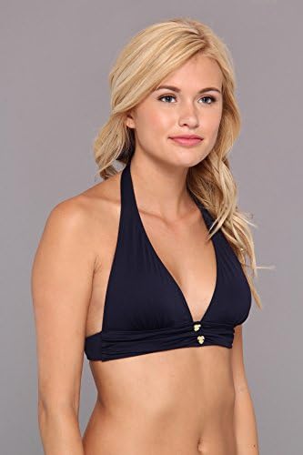 Juicy Couture Women's Miss Divine Hearts Button Halter Bra Top Regal Swimsuit Top MD (US 6-8)