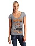 NFL Women's Cincinnati Bengals Victory Play III Short Sleeve Deep V-Neck Tri-Blend Tee (Tri Gray Heather, Large)