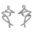 Sterling Silver Polished Artistic Earrings w/ CZ Accents