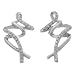 Sterling Silver Polished Artistic Earrings w/ CZ Accents