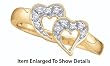Beautiful Yellow Gold Diamond Hearts Promise Ring