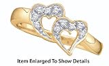 Beautiful Yellow Gold Diamond Hearts Promise Ring