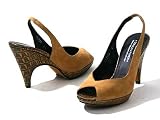 Donald J Pliner -- Zozo Camel Suede/Bronze Distress Metallic -- Women's Shoes,Sandals,Sling Shoes