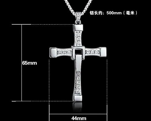 Moomba Fashion Pendant Fast and Furious Dominic Toretto's Cross Pendant Necklace Vin Diesel Silver Plated