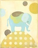 IMAGE OF Oopsy daisy Ella Elephant Stretched Canvas Wall Art by Sally Bennett, 8 by 10-Inches