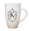 Monogram Elegant Initial 10oz. Ceramic Tapered Coffee Mug - K Monogram Elegant Initial 10oz. Ceramic Tapered Coffee Mug - K