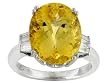14K White Gold Imperial Topaz and Diamond Ring