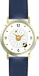 Bee & Ladybug or Lady Bug on Daisy Flower - Bee or Bumblebee - JP - WATCHBUDDY&reg; DELUXE TWO-TONE THEME WATCH - Arabic Numbers - Blue Leather Strap-Size-Children's Size-Small ( Boy's Size & Girl's Size )