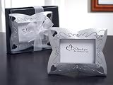 Silver Finished Resin Photo Frame w Heart Cut Outs (Set of 48) - Baby Shower Gifts & Wedding Favors