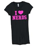 I Heart (Love) Nerds Black with Hot Pink Women's Shirt