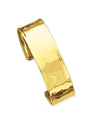 14k Gold 19mm Lightly Hammered Polished Bangle