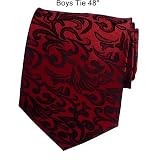 Boys Black & Red Flower Design Necktie