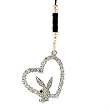 Playboy Phone Charm Spotted Heart with Bunny on Baton - Clear