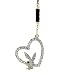Playboy Phone Charm Spotted Heart with Bunny on Baton - Clear