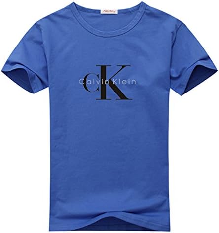 Calvin Klein Men's Design Print Crew Neck Cotton short sleeve T-Shirt XX-Large Blue