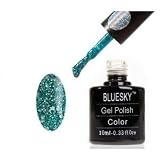 Bluesky Shellac DIAMOND GLITTER TEAL BLUE GREEN BLZ 10 - UV Gel Soak off Nail Polish 10ml