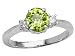 Jewelry : 1.35 cts Genuine Peridot and Diamond Engagement Ring - 14kt White or Yellow Gold