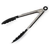 Relaxdays Bratgutzange ca. 23 cm Metall Kunststoff schwarz Bratenwender